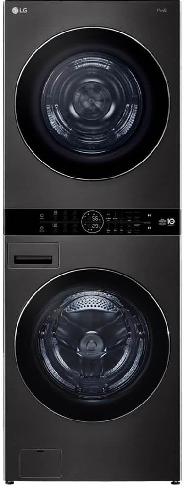 5.0 cu. ft. Washer 7.8 cu. ft. Dual Inverter Heat Pump Ventless Dryer Electric Laundry Center in Black Steel