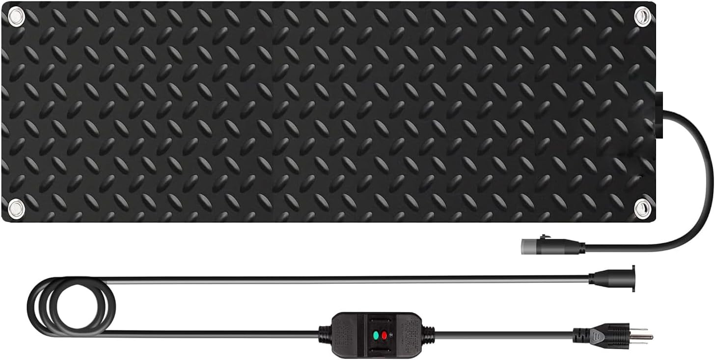 Heated Snow Melting Mats for walkways Stairs- Outdoor Heated Mats- Non-Slip Electric Heated Foot Mats for Winter Snow Removal- Heated Snow Melting Mat for Stairs garages Driveway (10in x 48in)