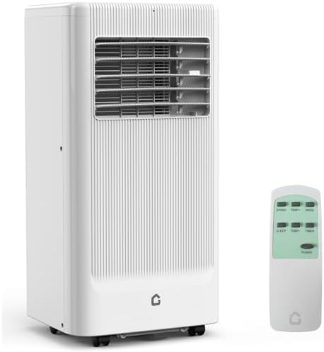 GarveeHome 8,000 BTUs Portable Air Conditioners with Remote Control, Portable AC for Room Up to 350 Sq.Ft, 3 in-1 Quiet Cooling AC Unit with Fan & Dehumidifier Function, 24H Timer, Smart Sleep Mode
