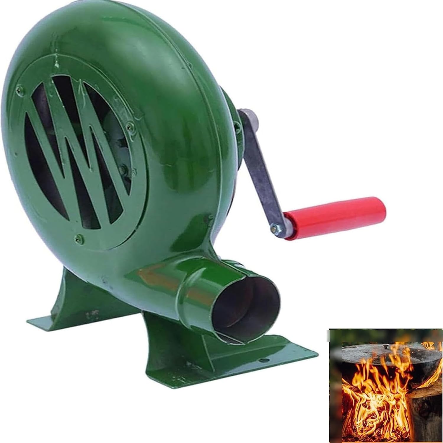 Hand Crank Blacksmith Forge Blower Iron Gear Popcorn Fan Manual Fan BBQ Fan Cooking Manual BBQ Air Blower Coal Lighter Grill BBQ Lighters With Hand Crank Tool(Size:350W,Color:One Color)