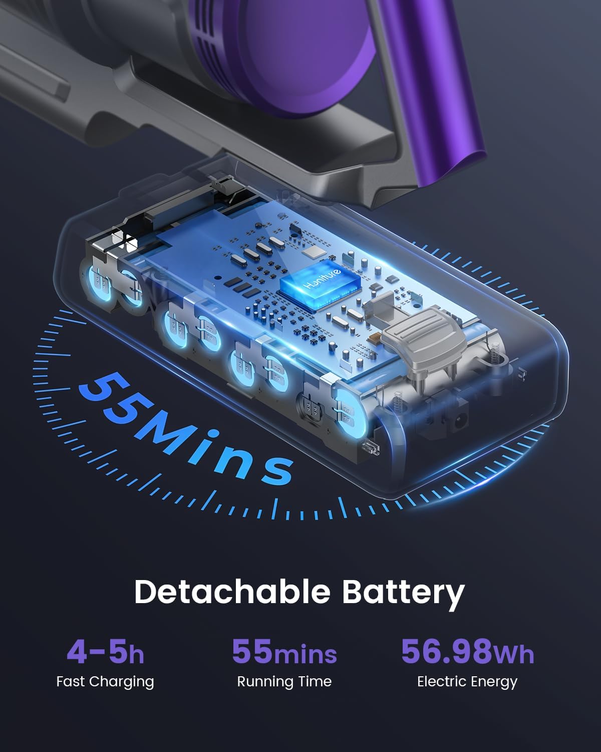 S14 Cordless Vacuum Cleaner 450W 33KPA Stick Vacuum Cleaners with OLED Screen, Up to 55mins,Anti-Tangle Brush, Aromatherapy, Lightweight Vacuum Deep Clean for Hardwood Floor Carpet Pet Hair