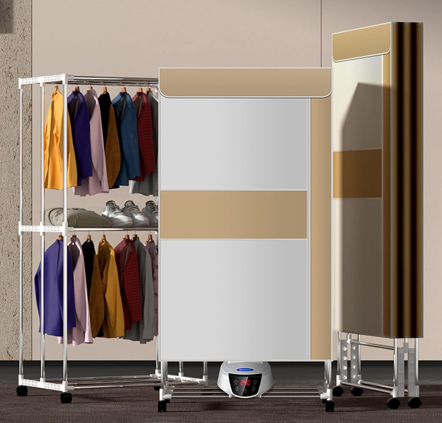 Portable Dryer,New 1300W Travel Dryer Machine,2-Tier Foldable Dryer Wardrobe Drying Rack,Energy Saving Portable Dryer for Apartment,Indoor,Travel (Color : Yellow)