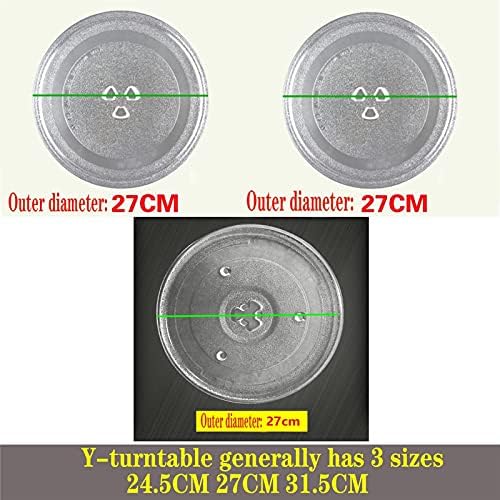 Lazy Susan Turntable, Glass Microwave 12.40in Plate Tray Oven Glass Plate Plastic Support Ring with Wheels with Axis Core The Size Minus 2-4CM is Equal to The Size That Needs Be Purchased