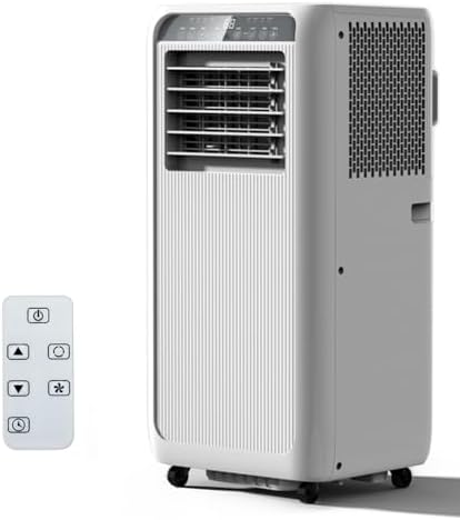 8000 BTUs Portable Air Conditioner, 3 in-1 AC Unit For 350 Sq. Ft. With Built-In Dehumidifier, 2-Speed Fan, 24-Hour Timer, Remote Control, Led Display For Bedrooms