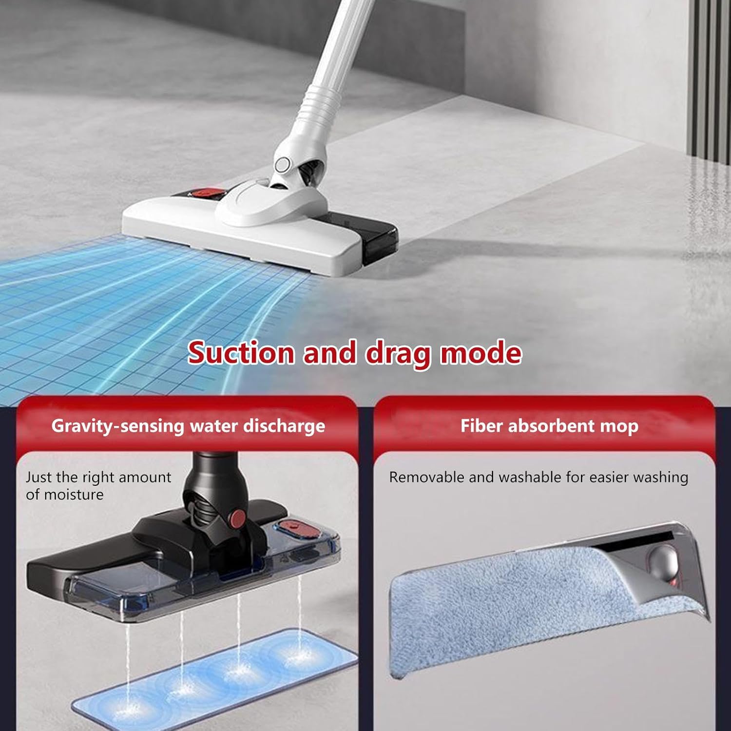 Lightweight and Versatile Cordless Wet Dry Vacuum Cleaner 5 in 1, 18Kpa, 8000mah Battery, Handheld Vacuums Self-Standing Cordless Stick Vacuum for Hardwood Floor/Carpet/Pet Hair/Car,White