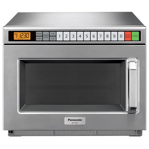 Panasonic PRO1 Commercial Microwave Oven, Heavy Duty, .6 cu ft 1200W, 5-Stage Cooking, LCD Display, Stainless Steel, Programmable, NSF & UL Approved - NE-12521