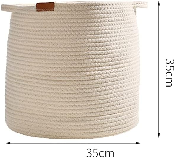 INLIMA Appliance Shelf for Kitchen Cotton Storage Basket, Woven Fabric, Small Basket With Handle, Cute Desktop Storage Basket, Sundries Storage Basket，size：20 * 14.5 * 7.5cm(s) (Size : Large)