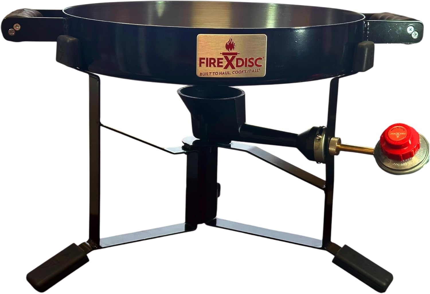 FIREDISC 215 Ultra Portable Tabletop Propane Cooker in Jet Black TCGFD215B, 16.5-in. Plow Disc Camping Stove is an Ideal Portable Stove, Tailgate Grill, or Propane Burner for Outdoor Cooking