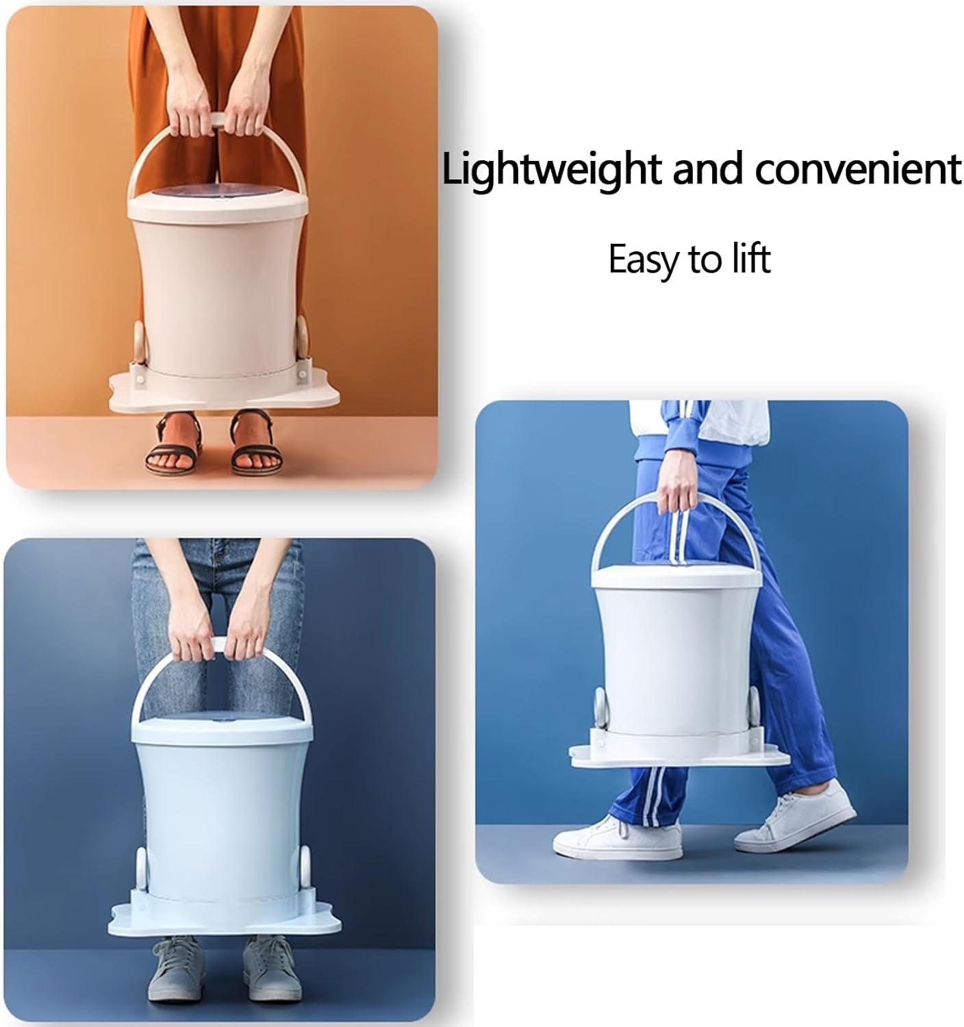 Manual Clothes Wringer Portable Clothes Spinner Wringer Nonelectric Laundry Dryer, Mini Dryer Compact for RV, Camping, School, Apartment, Dorm(Natural)