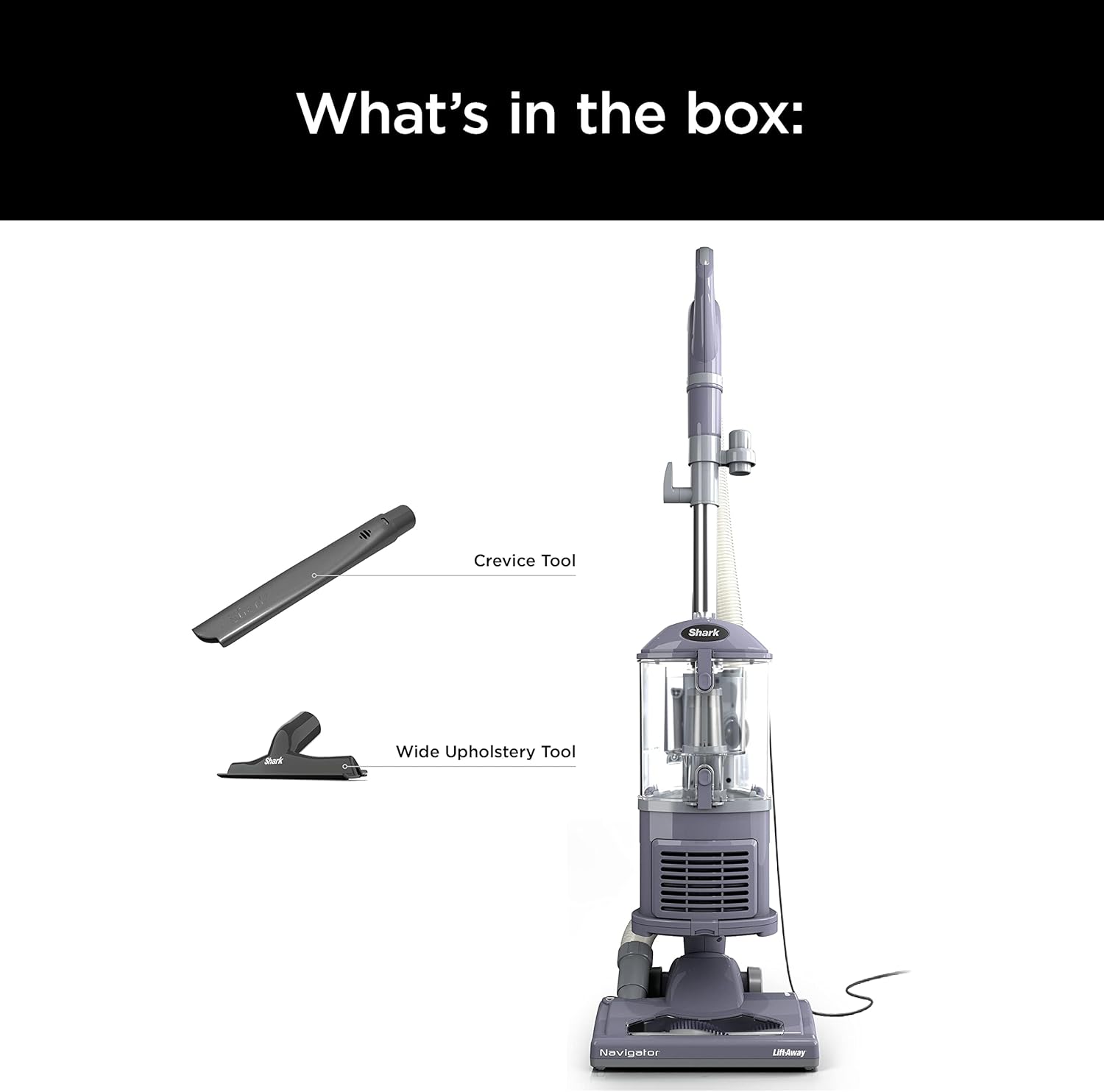 Shark NV352 Navigator Lift Away Upright Vacuum, Hepa Filter, Anti-Allergen Technology, Swivel Steering, Ideal for Carpet, Stairs, & Bare Floors, with Wide Upholstery & Crevice Tools, Lavender