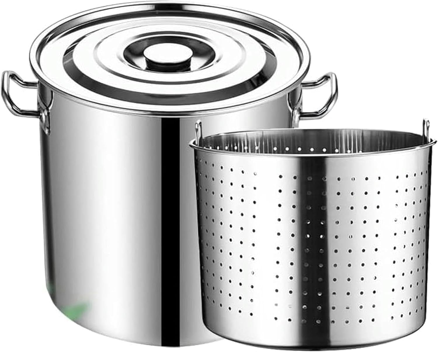 3-Piece Heavy Duty Crawfish Seafood Boil Pot Set, 27/63QT Turkey Fryer & Noodle Stockpot for Outdoor Lobster, Crab & Shrimp Boil - Commercial Grade Cooking Essentials