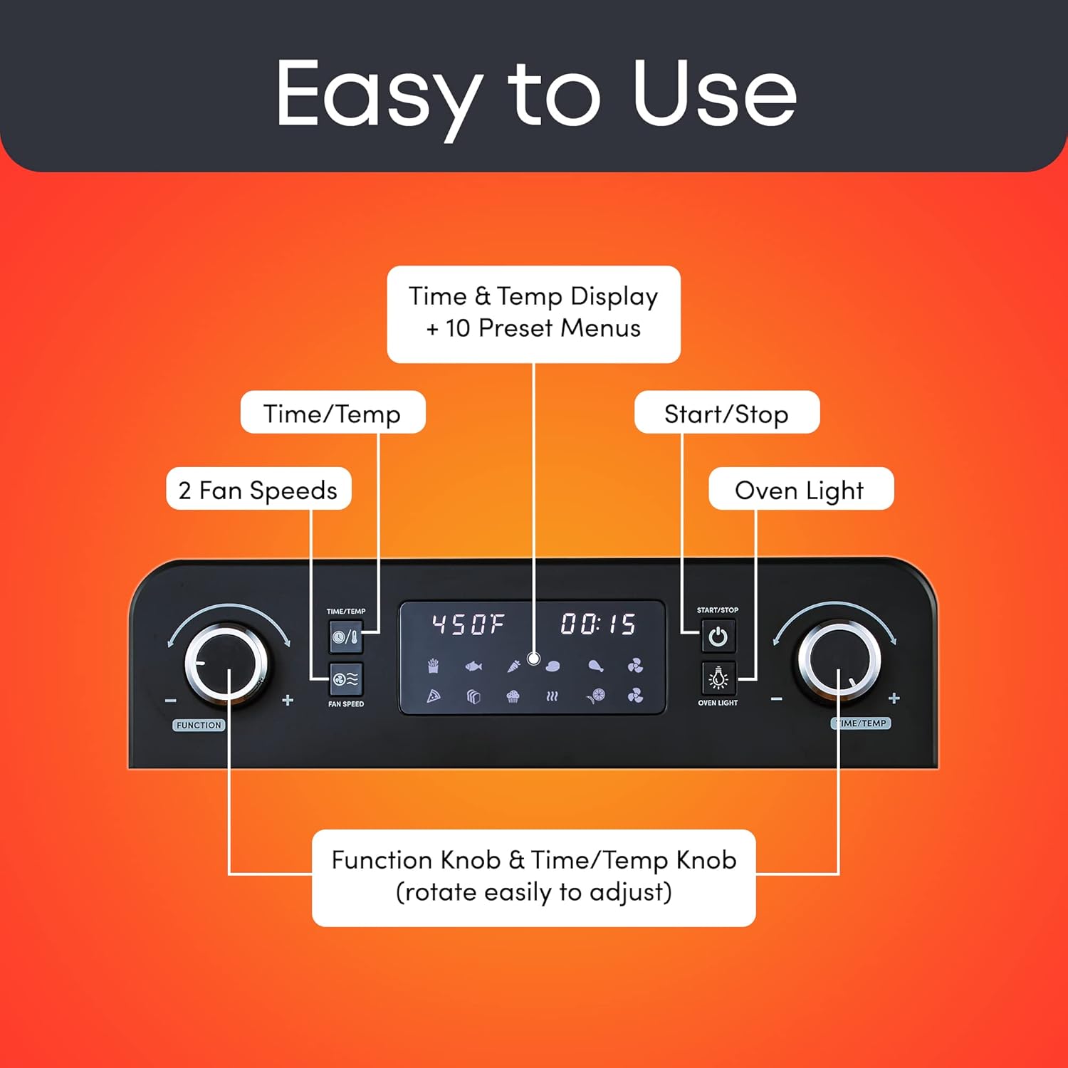 Elite Gourmet EAF9010B All Steel Exterior, 24.5Qt. French Door Air Fryer Convection Countertop Oven, 12