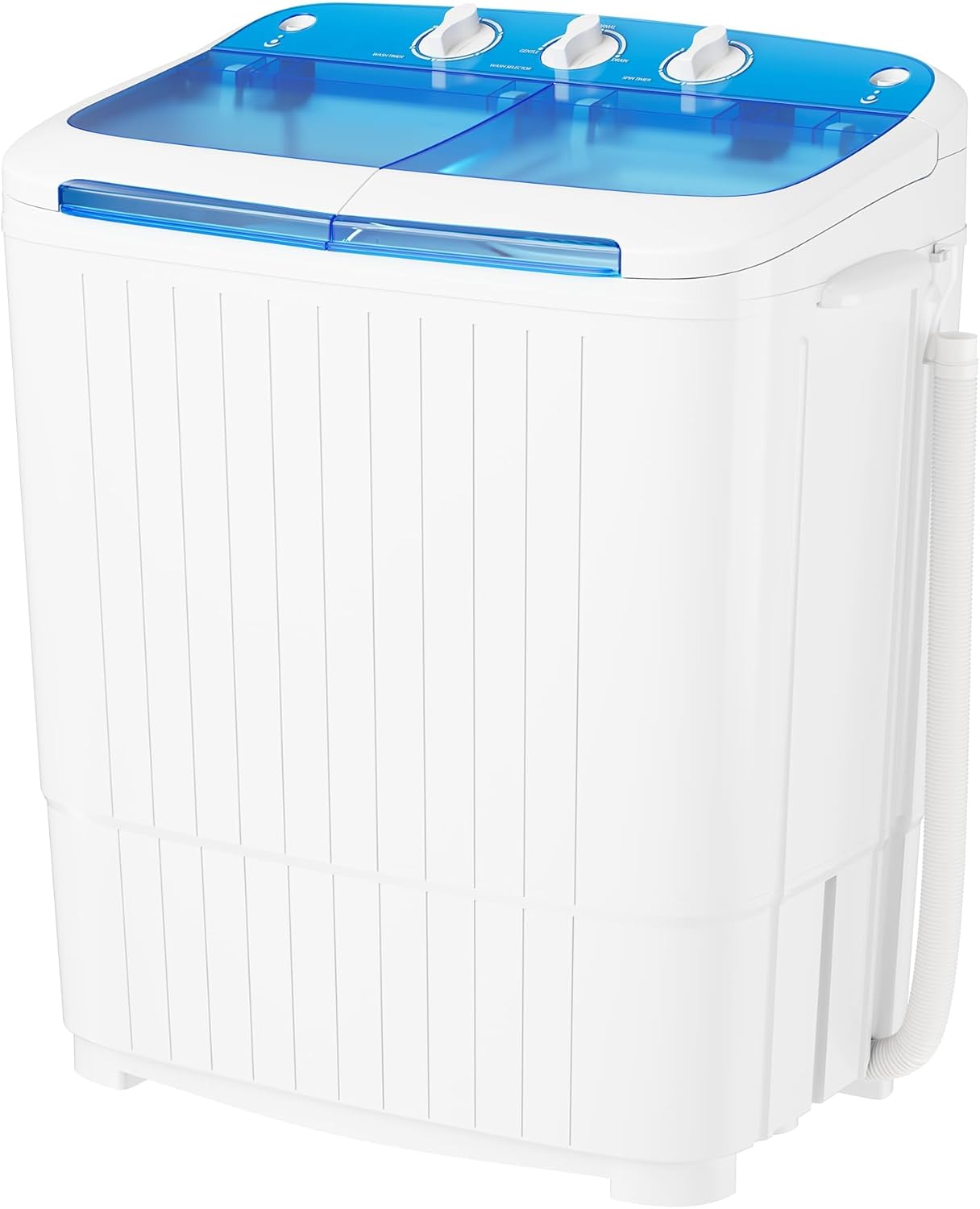 Oakcloud Compact Twin-Tub Portable Washing Machine – 12 lbs Semi-Automatic Mini Washing Machine with Drain Pump & 250 W Motor – Space-Saving Portable Washer for Dorms, Apartments & Camping, Blue
