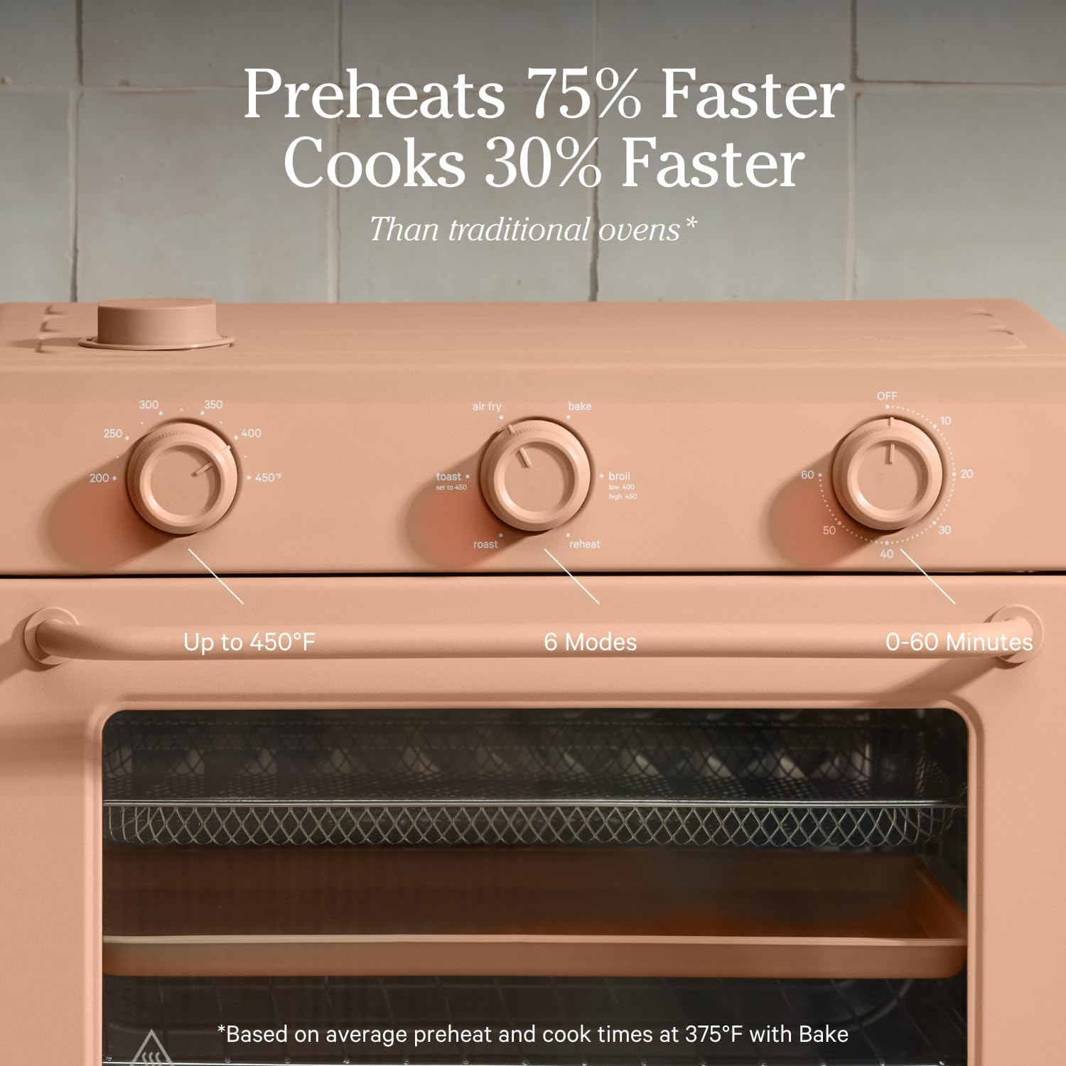 Our Place Large Wonder Oven | 6-in-1 Stainless Steel Air Fryer Toaster Oven Combo with Basket, Rack, Pan & Tray | 3-Rack, 32 QT, Large Capacity - Toast, Roast, Bake, Reheat, Broil & Steam | Spice