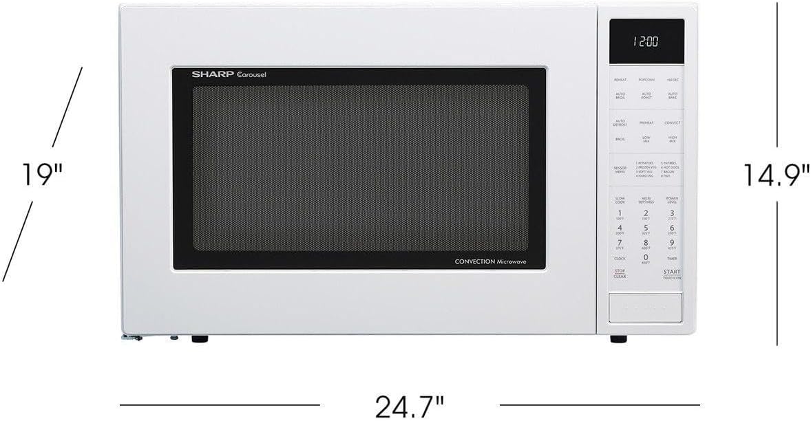 Sharp SMC1585BW 1.5 cu. ft. Microwave Oven with Convection Cooking, Auto Defrost in White