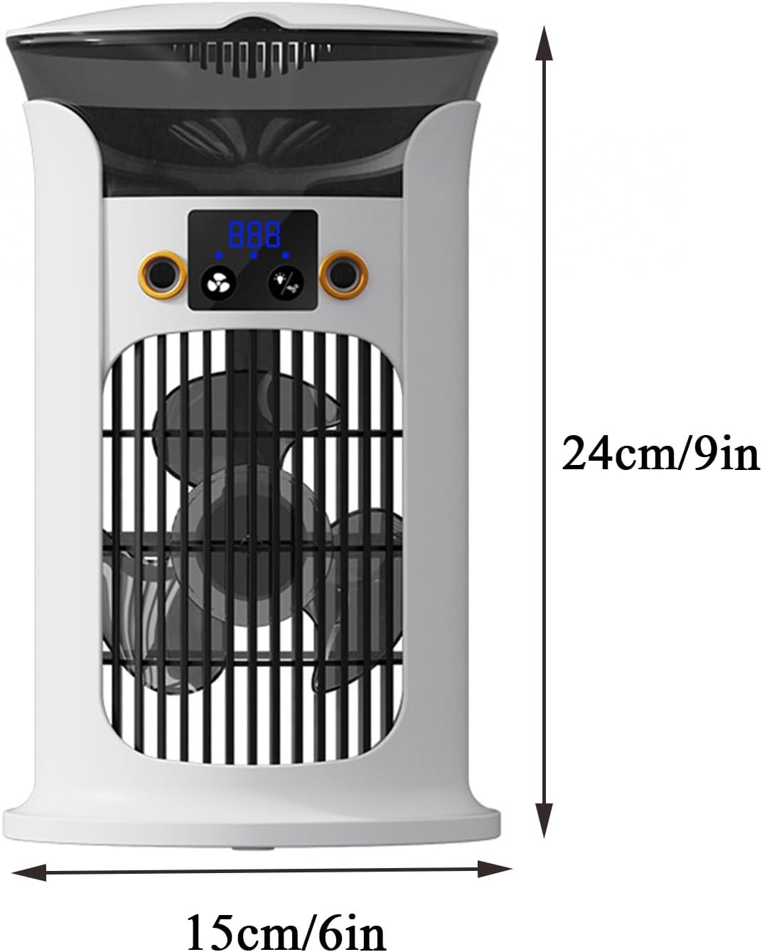 Portable Air Conditioner Ac Unit, 9” Evaporative Air Cooler, CoolingTower Fan For Bedroom, Outdoor, Indoor(White)