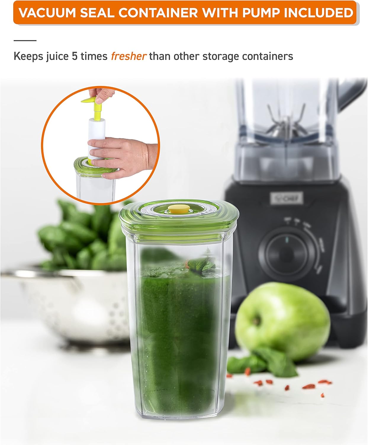 COMMERCIAL CHEF 1200 Watt High Power Blender, 50.7 oz, Black