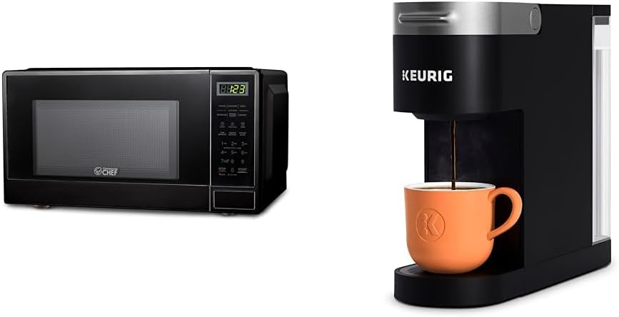 COMMERCIAL CHEF 1.1 Cu Ft Microwave & Keurig K-Slim Single Serve Coffee Maker Bundle