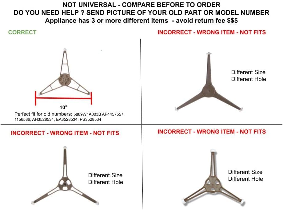 GLOB PRO SOLUTIONS AP4457557 PS3528534 EAP3528534 PD00005372 CKD2505 Microwave Turntable Assembly 10