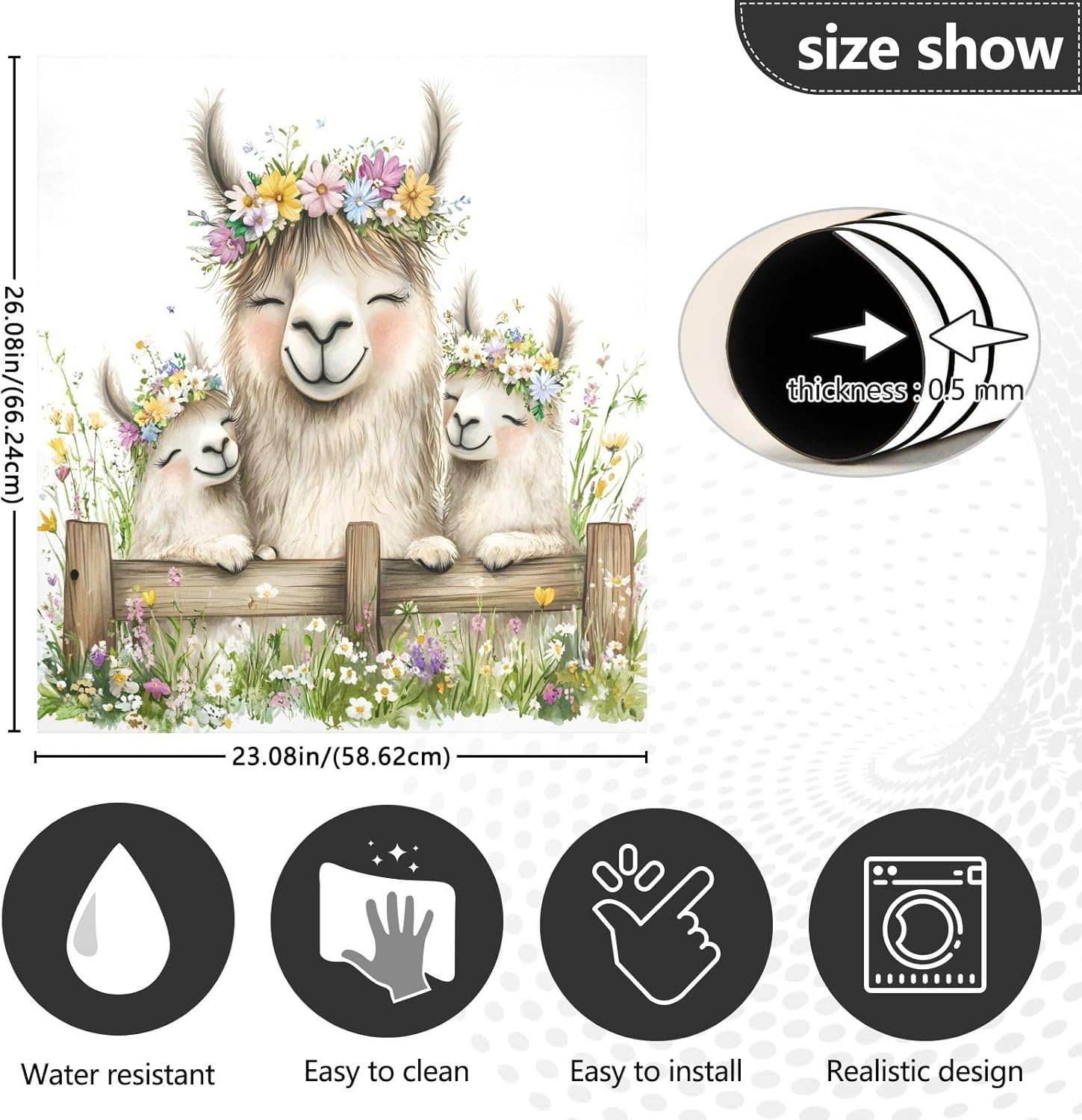 Dishwasher Magnet Cover Large Magnetic Stickers Llama Front Dishwasher Cover Reusable Decal for Home Kitchen Anti-Scratch Refrigerator Decorative Lid Washing Machine Laundry 23