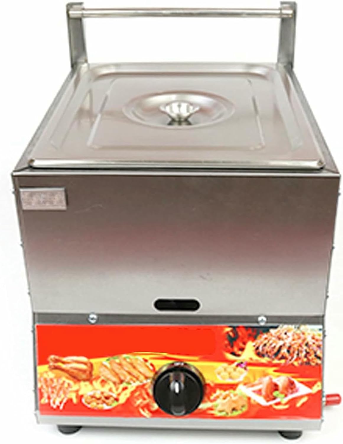 Stainless Steel Gas Fryer, 11L Countertop Gas Fryer With Removable Baskets And Lid, Adjustable Firepower, Ergonomic Cool Touch Handle, For Home And Commercial