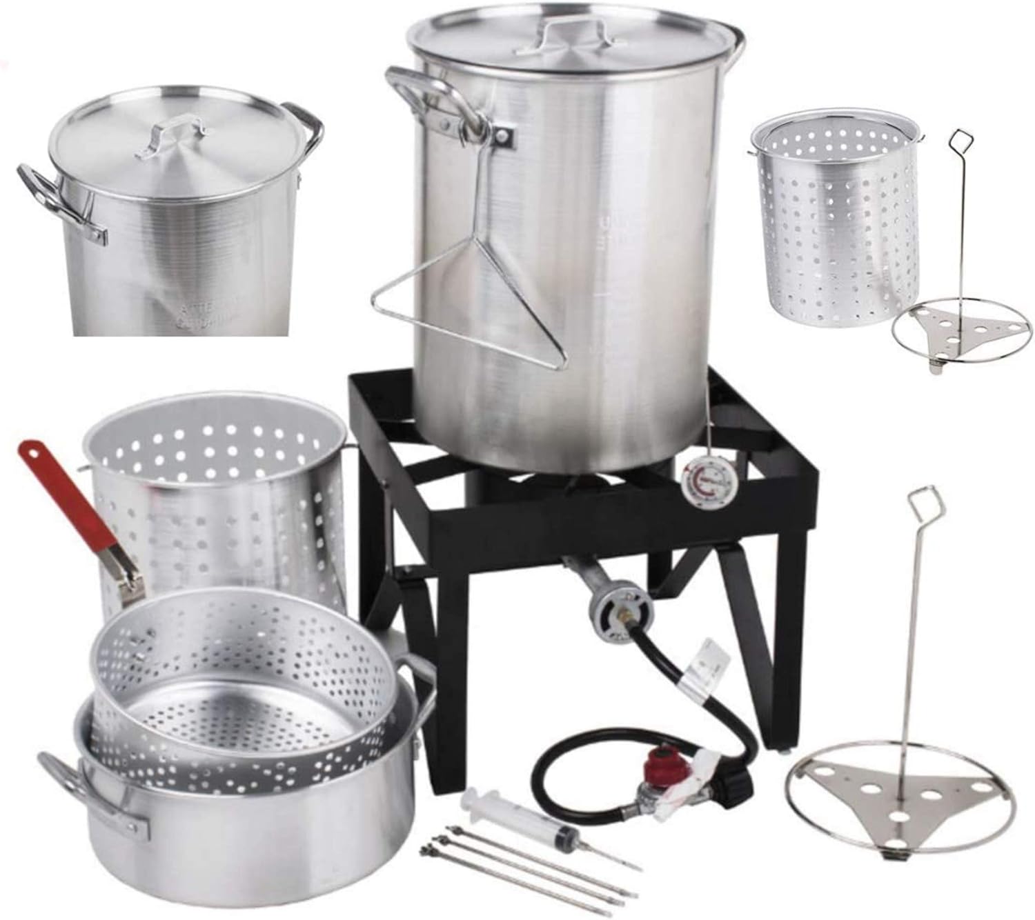 Deluxe 30 Qt. Turkey Deep Fryer Set | 55,000 BTU | Thanksgiving Outdoor Cooking + Many Accessories