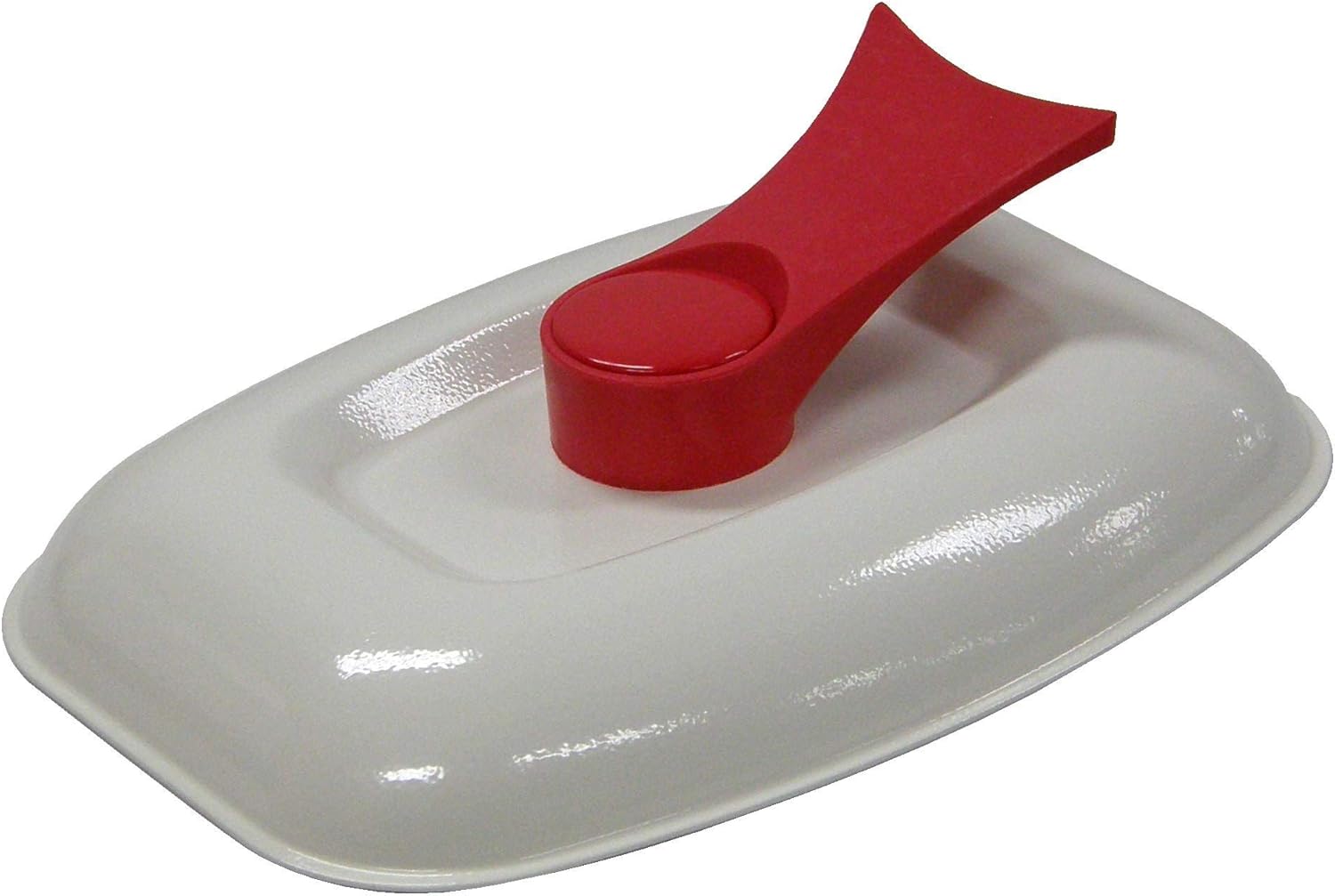 Microwave Grill Pan with Lid for Grilling, Browning, and Crisping Vegetables, Sandwich, & Meat, Red