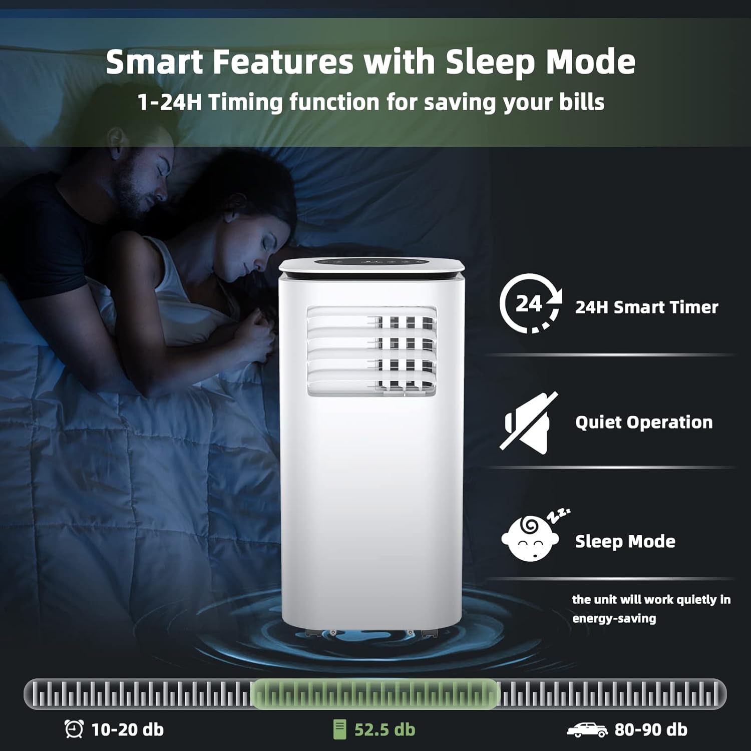 SIMOE Portable Air Conditioners, ASHARE 9000BTU 3 IN 1 Floor AC Unit with Dehumidifier & Fan, 1-24h Timer, Sleep Mode, 26FT Remote Control and Window Installation Kit, For Rooms Up to 400Sq.ft(6500 BTU SACC)