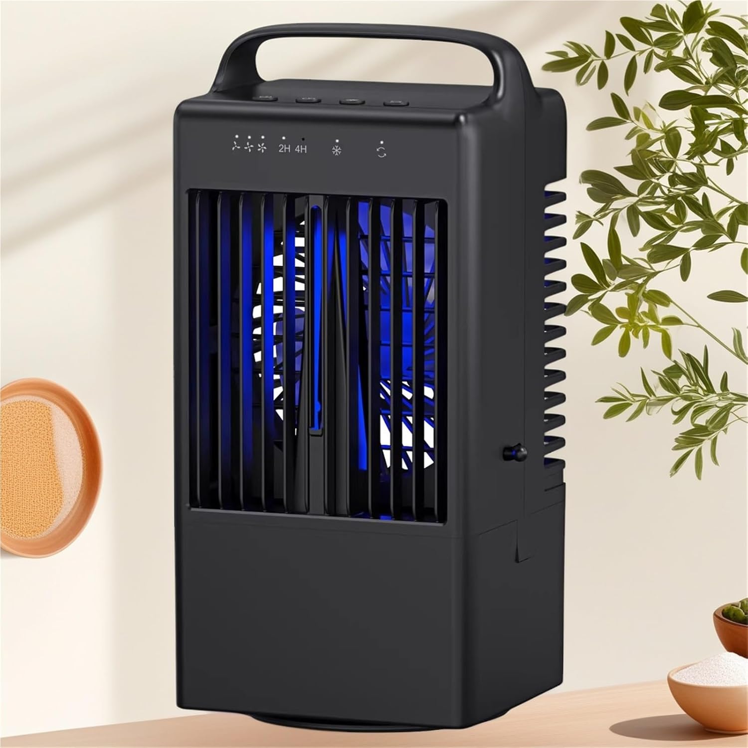 5.5in Portable Air Conditioners For Rooms 4-in-1 Cooling Dehumidifier Portable AC Unit With 900ml Water Tank Smart A/C Air Conditioner For Home/Office(Black)