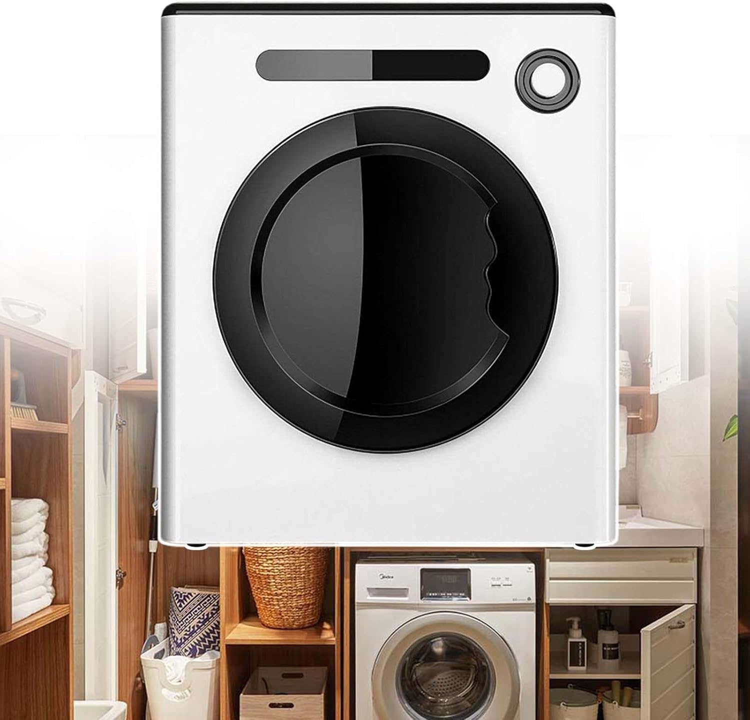 Tumble Fast Dryer, Vented Tumble Dryer, 8.82 Pounds Capacity,60℃ Thermostatic Heating,Automatic Stop When Door Opens,For Home White