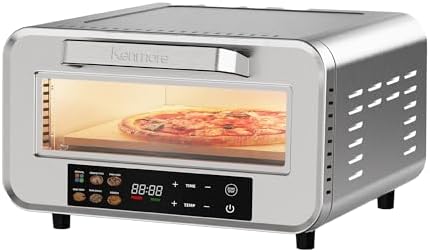 Kenmore indoor pizza oven - personal countertop electric ovens for home kitchen & restaurant, cook solo large 12” nonstick Pizzas horno de