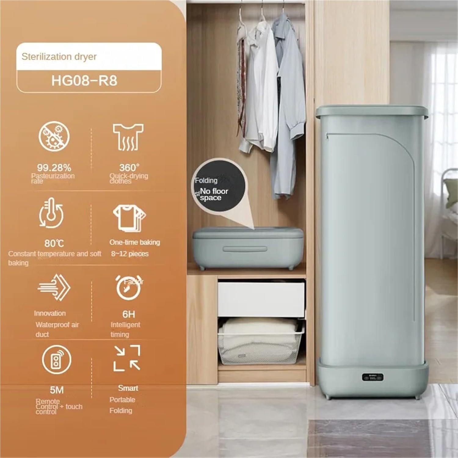 Portable Clothes Dryer, 2Pcs Portable Clothes Dryer With Remote Control And Foldable,for Travel,Apartment