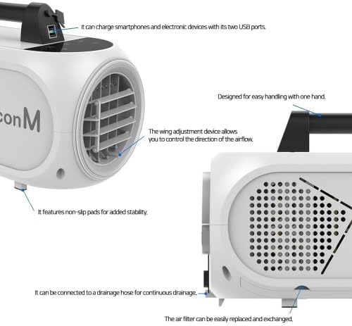 campingM portable air conditioner Convenient for outdoor activities 18.5x7.5x9.5inch 100-240V~, 50/60Hz, 2.5A