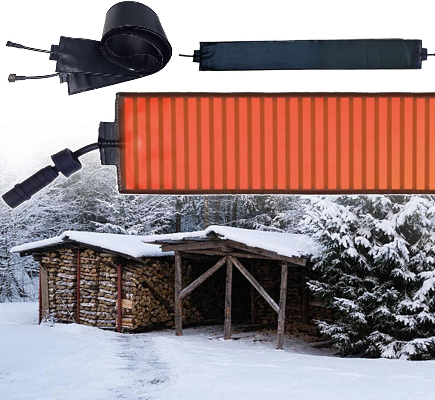 Outdoor Electric Snow Melting Mats, Portable Roof Ice Melting Mats, Instant Heat Upon Powering On, Up to 113°F/45°C, for Winter Roofs/Gutters Snow Removal, 12 cm Wide 610cm/20.01ft