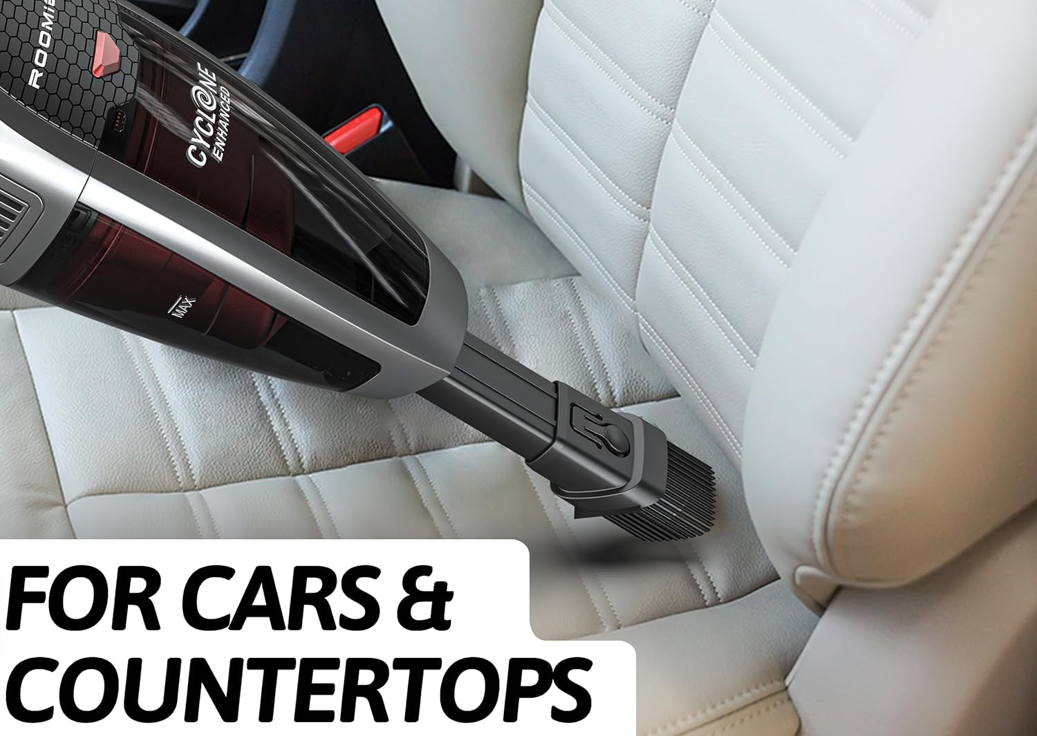 Roomie Tec SlimVac Cordless Vacuum Cleaner for Home – 2200mAh Battery, High Suction Power, Lightweight 2-in-1 Handheld with Bagless Filter, 6 LED Headlights and Auto Recharge Station - Vincent