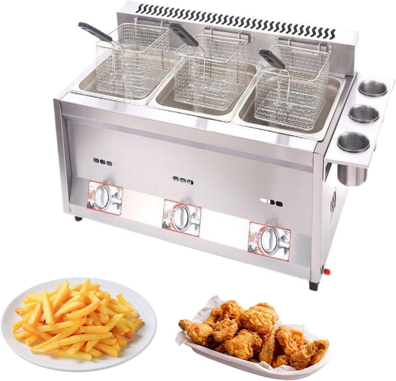 18L Commercial Gas Fryer with Basket， LPG Gas Deep Fryer，Commercial Countertop Gas Fryer ，for French Fries Turkey