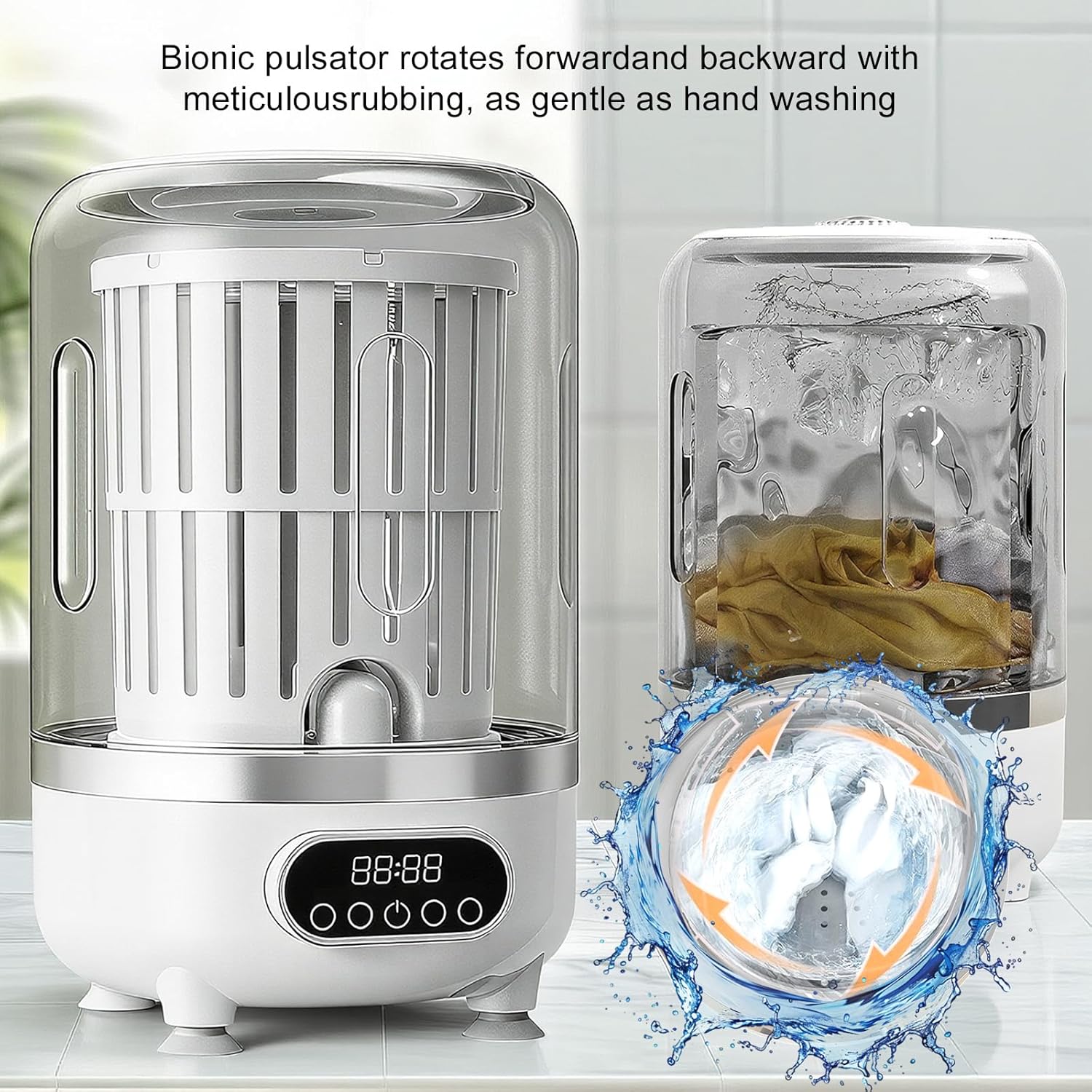 3L Portable Washing Machine,3 In 1 Portable Washer And Dryer Underwear Washing Machine,Mini Lavadora Portatil for Home, Apartment, Hotel, Camping & Travel(3L capacity)