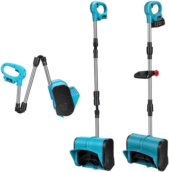 800W Cordless Electric Snow Shovel, 7.17lbs Lightweight Snow Remover with 21V Battery, 11in Clearing Width, 26ft Throwing Distance for Decks Walkways Stairs