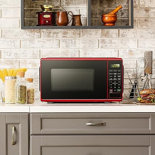 0.7 cu. ft. Countertop Microwave Oven, 700 Watts, New (Color : Red)