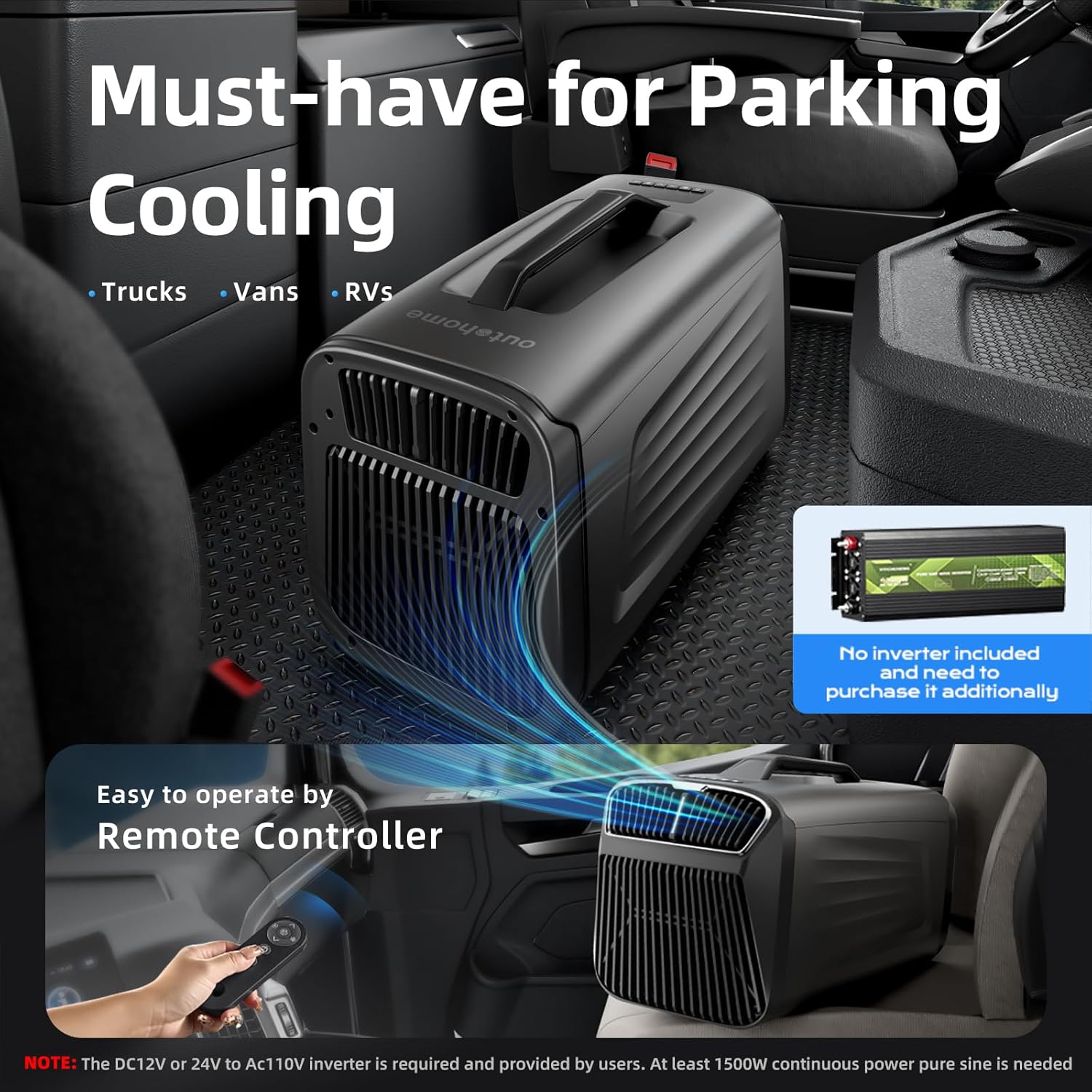 5200BTU Portable Tent Air Conditioner for Camping Outdoor and Indoor Use, 400W Consumption Quiet Air conditoning For Truck RV Van and Car Cooling, Small AC for Garage and Pet(Grey)