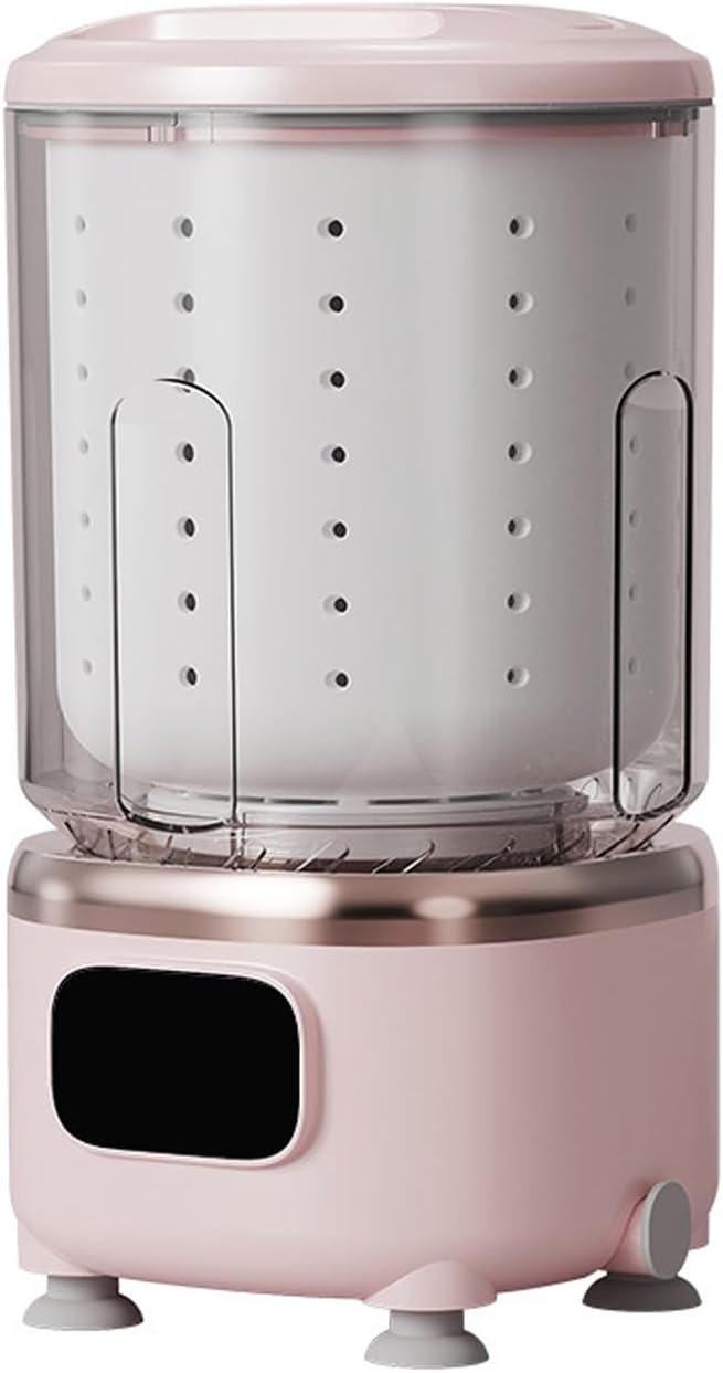 Fully Automatic Mini Washer With Drain Basket And Pipe, Portable Washing Machine, 2L Capacity, Three Wash Modes For Bra Underwear Socks(Size:5.51 * 5.7 * 9.44in,Color:pink)