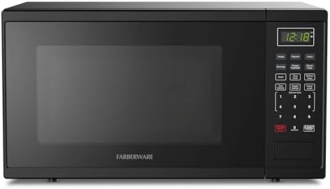 Farberware 1.1 Cu. Ft. Countertop Microwave Oven – 1000 Watts Power, Auto Cook Settings, Defrost, Easy Clean and Child Safety Lock - Black