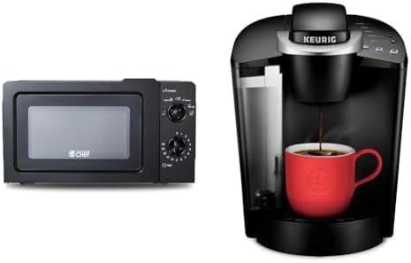 COMMERCIAL CHEF 0.6 Cubic Foot Microwave with 6 Power Levels, Small Microwave & Keurig K-Classic Coffee Maker K-Cup Pod, Single Serve, Programmable, 6 to 10 oz. Brew Sizes