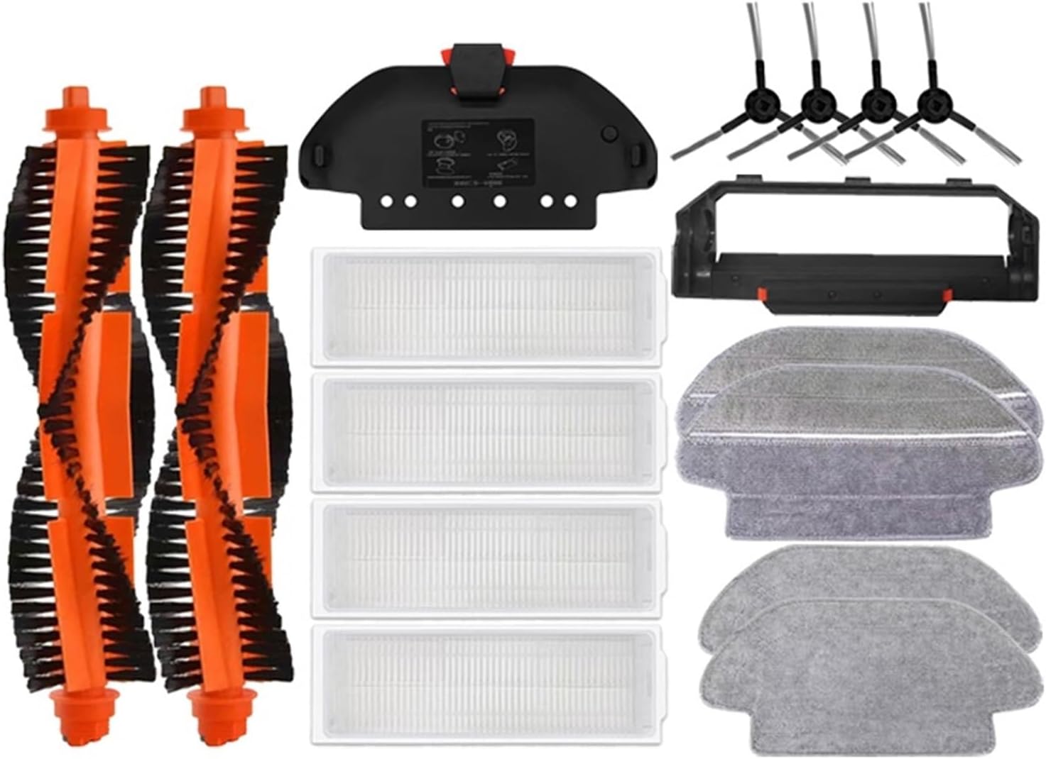 Main Side Brush Hepa Filter Mop Parts，Compatible for Xiaomi Robot Vacuum-Mop Pro STYTJ02YM，Compatible for Viomi V2 V3 SE，Compatible for Conga 3490 3690 Accessories(Large)