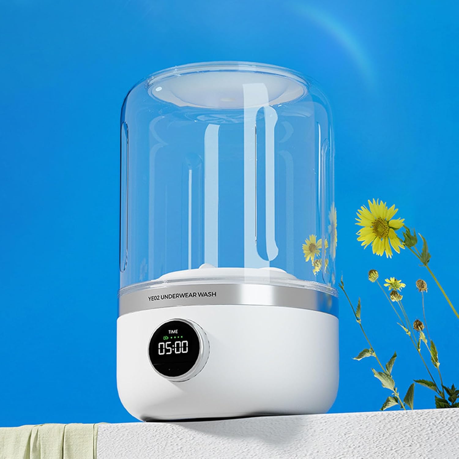 Portable Washing Machine, Mini Underwear Washer, 10W Quiet Rechargeable Mini Laundry Washer for Underwear Baby Clothes and Small Items