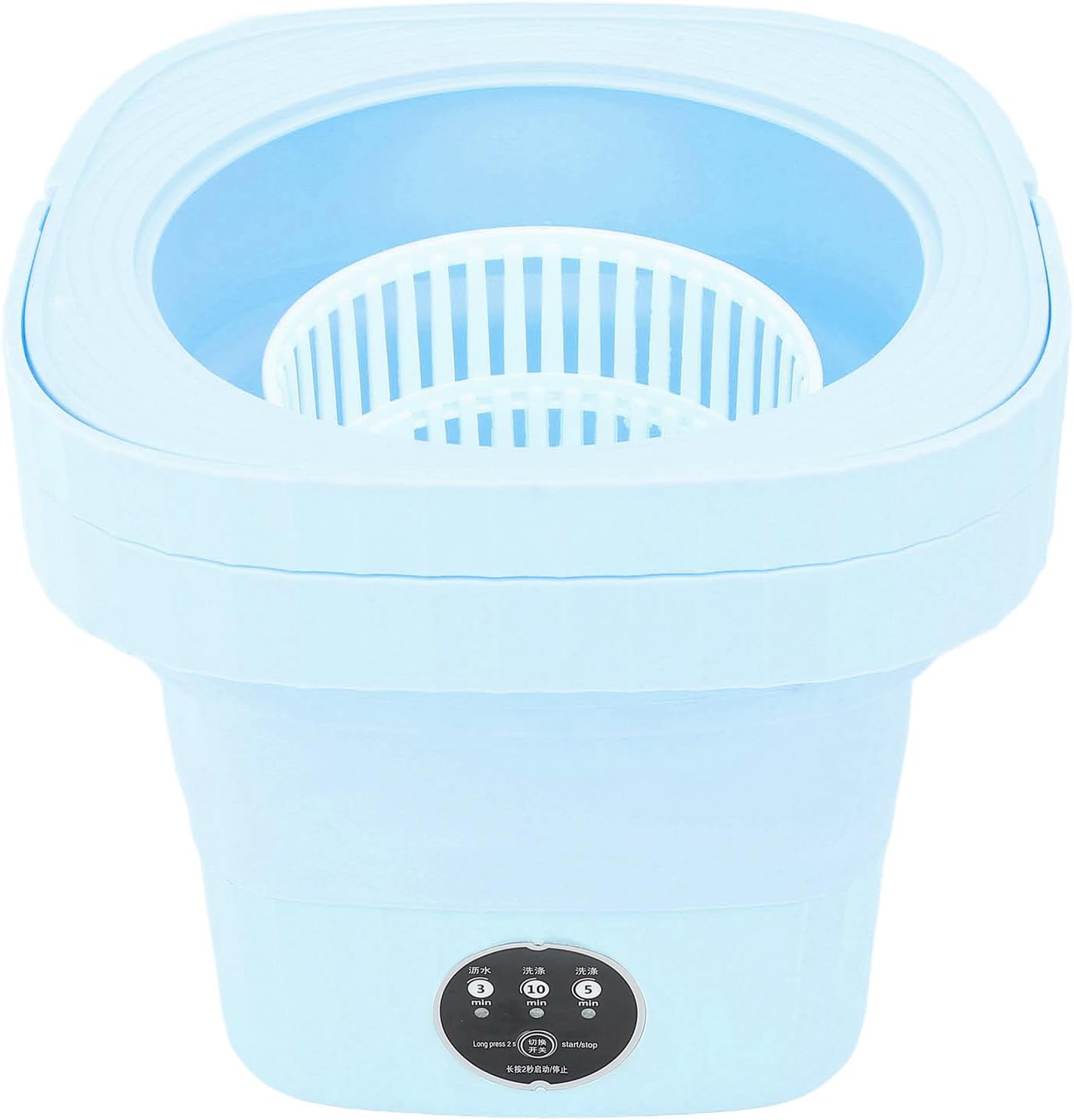 Portable Washing Machine 6L Foldable IPX4 Waterproof Mini Laundry Washer, Portable Travel Apartment Washer Mini Foldable Washer (US Plug)(Blue)