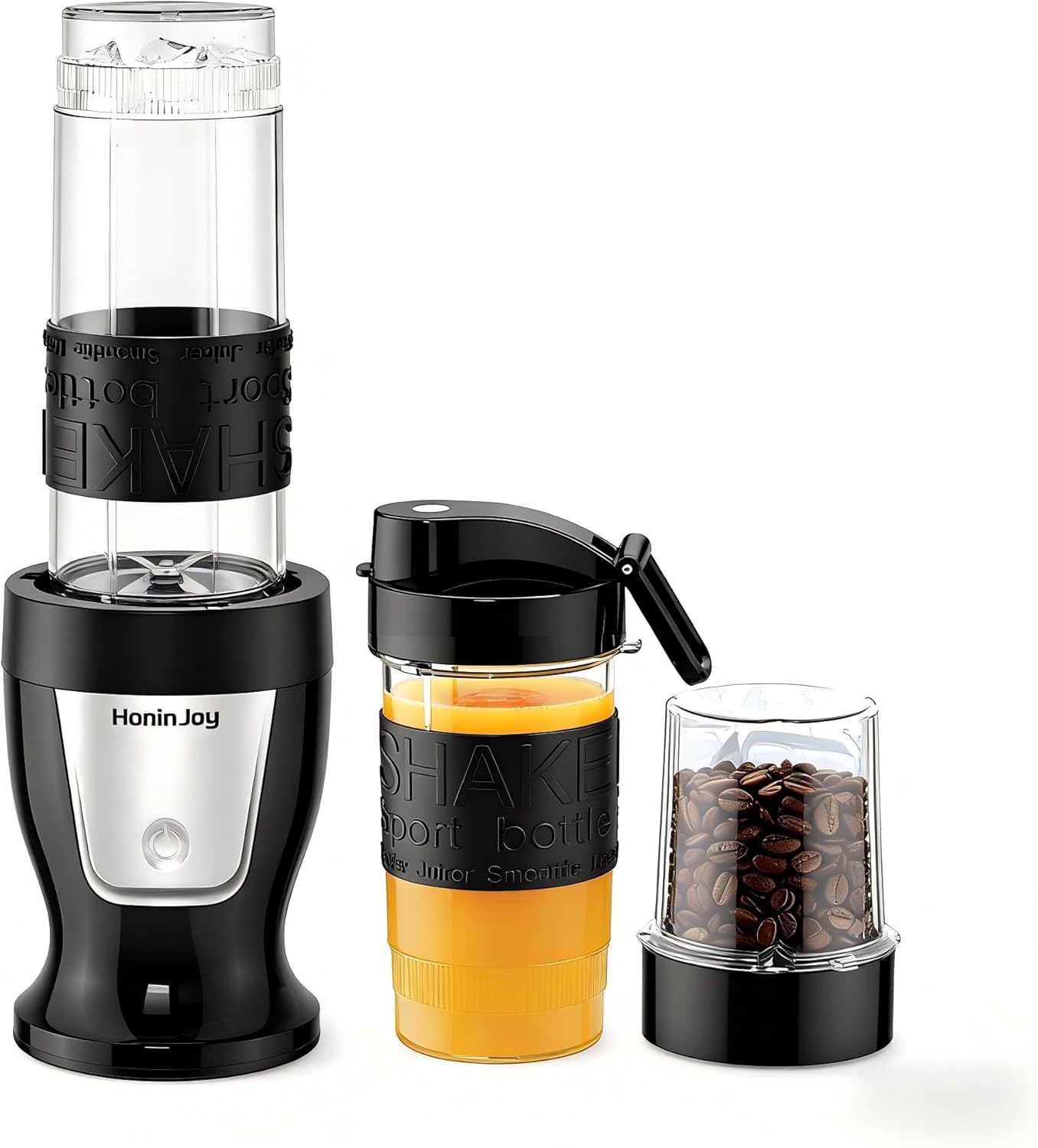 10 In 1 Personal Blender And Grinder Combofor Kitchen, Smoothie Juicer Machines Vegetable And Fruit, For Shakes And Smoothies, Smoothies Maker With 2 Portable Cup, Black