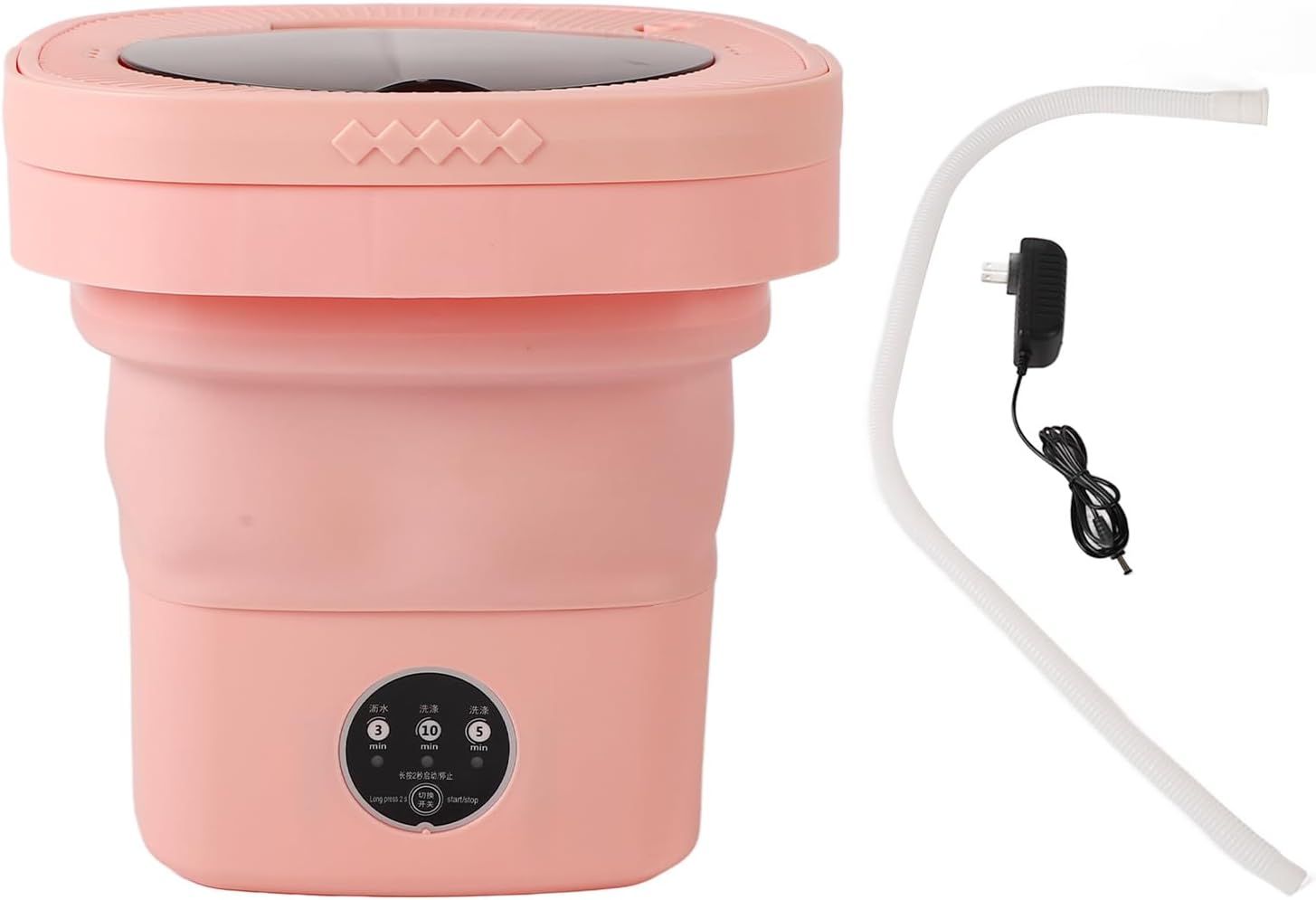 Convenient 8L Mini Foldable Washing Machine, Portable Underwear Laundry Machine for Dormitory, Apartment, Hotels, Save Time and Energy with Quick and Efficient Laundry (Pink)