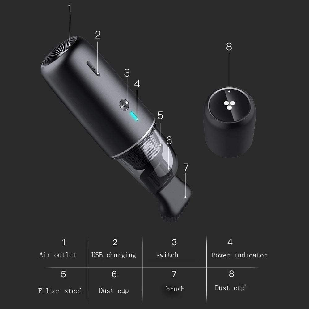 Handheld Vacuum, Hand Vacuum Cordless with High Power, 4000Pa Powerful Suction, Portable USB Rechargeable Small Wet Dry Vacuum Cleaner for Pet Hair, Car, Dust Cleaning