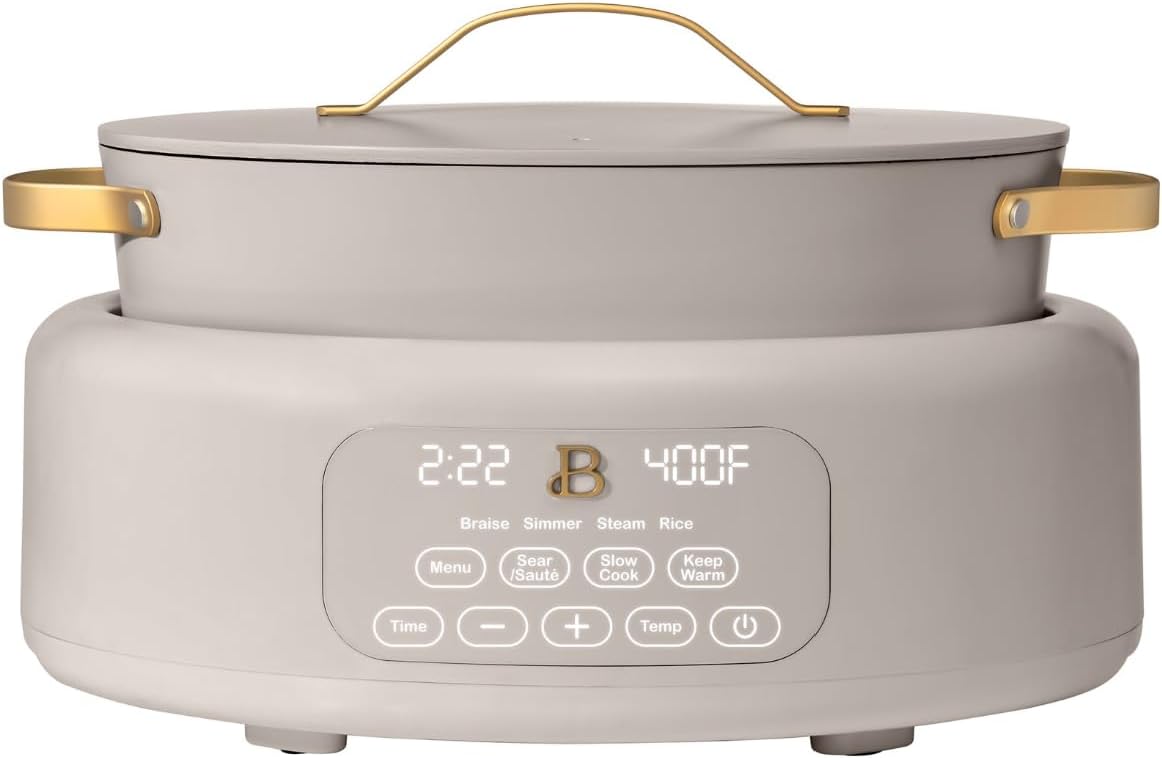 Beautiful 10-in-1 6 Qt Electric Multi-Cooker – Compact Design with Big Capacity: Perfect for Holiday Hosting, Christmas Desserts, Winter Comfort Foods & Everyday Family Meals